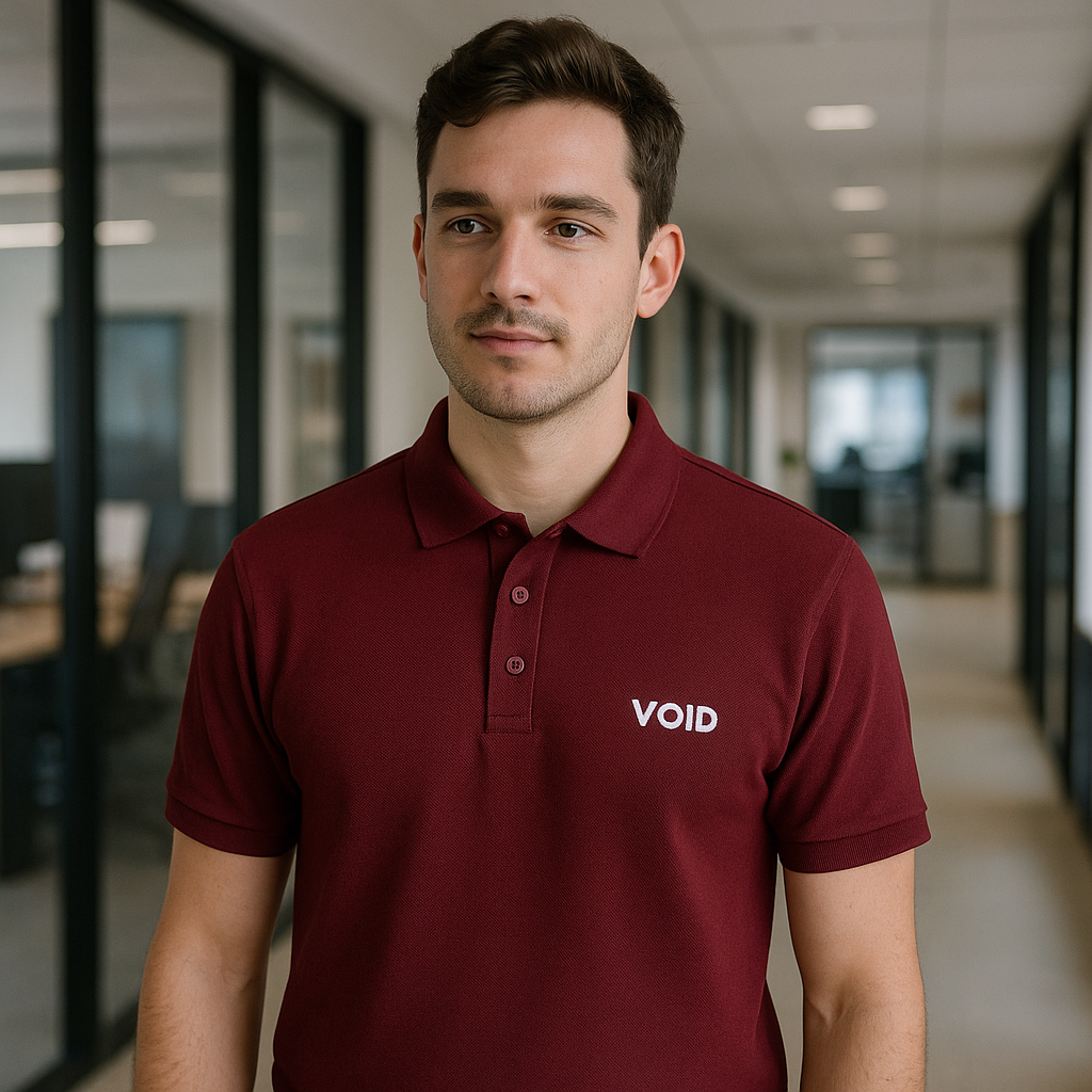 VOID Classic Polo Tee – MAROON DEPTH