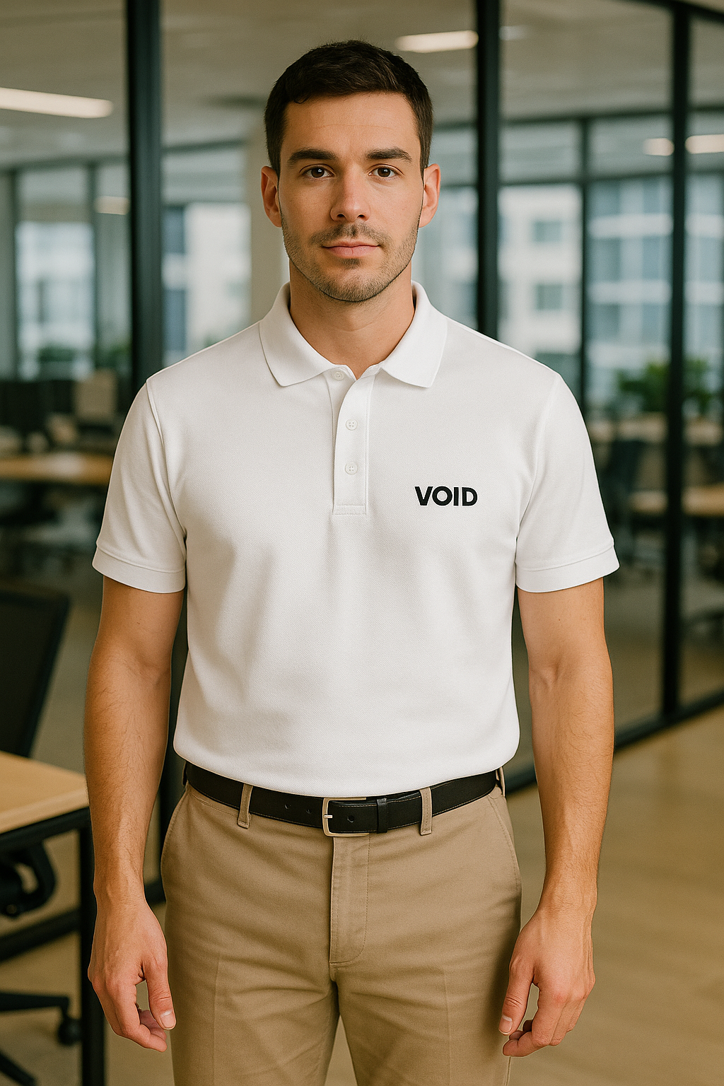 VOID Classic Polo Tee – WHITE PEACE