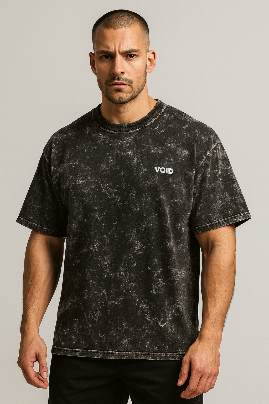 VOID Cult Inferno Acid-Wash Oversized Tee