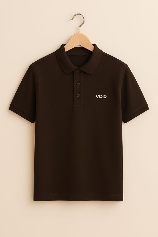 VOID Classic Polo Tee – COFFEE BROWN