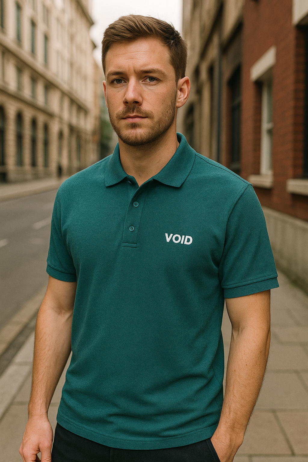 VOID Classic Polo Tee – PETROL BLUE