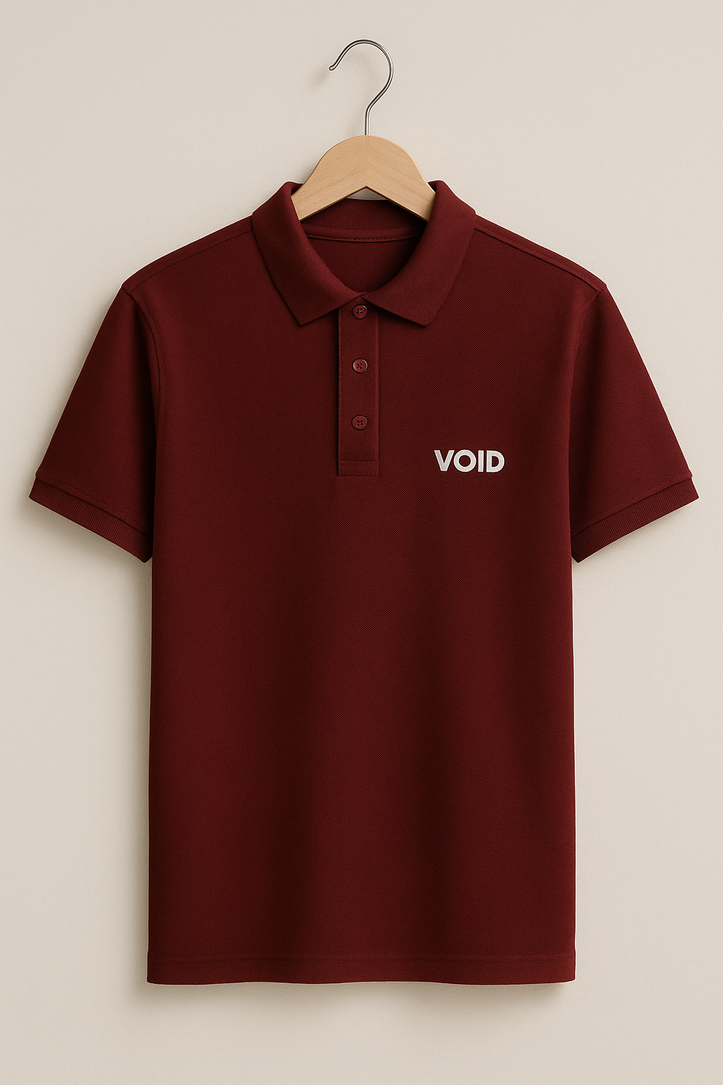 VOID Classic Polo Tee – MAROON DEPTH