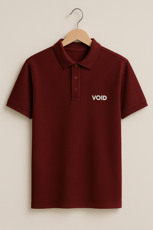 VOID Classic Polo Tee – MAROON DEPTH