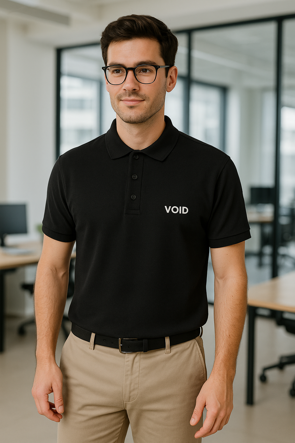 VOID Classic Polo Tee – VOID BLACK