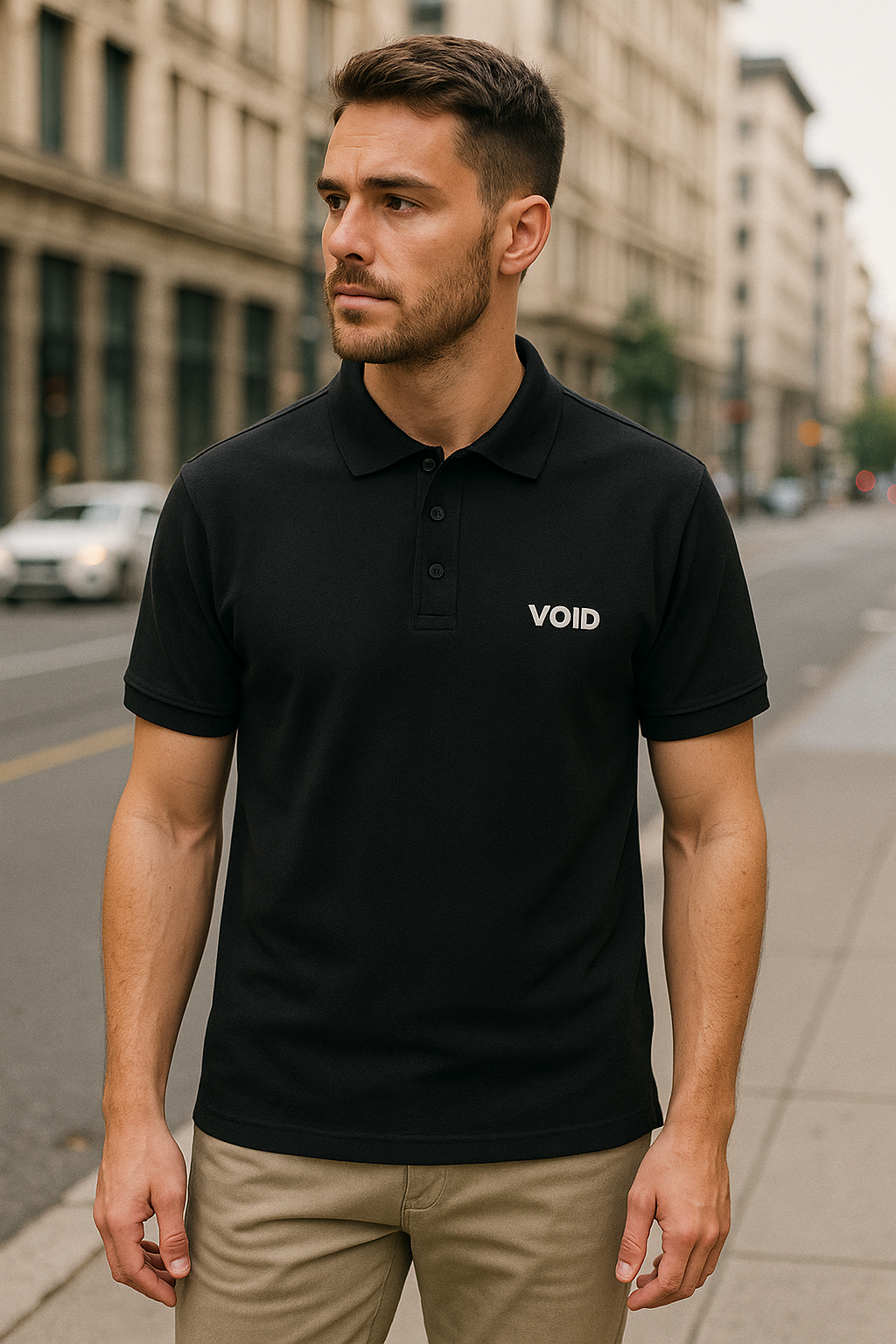 VOID Classic Polo Tee – VOID BLACK