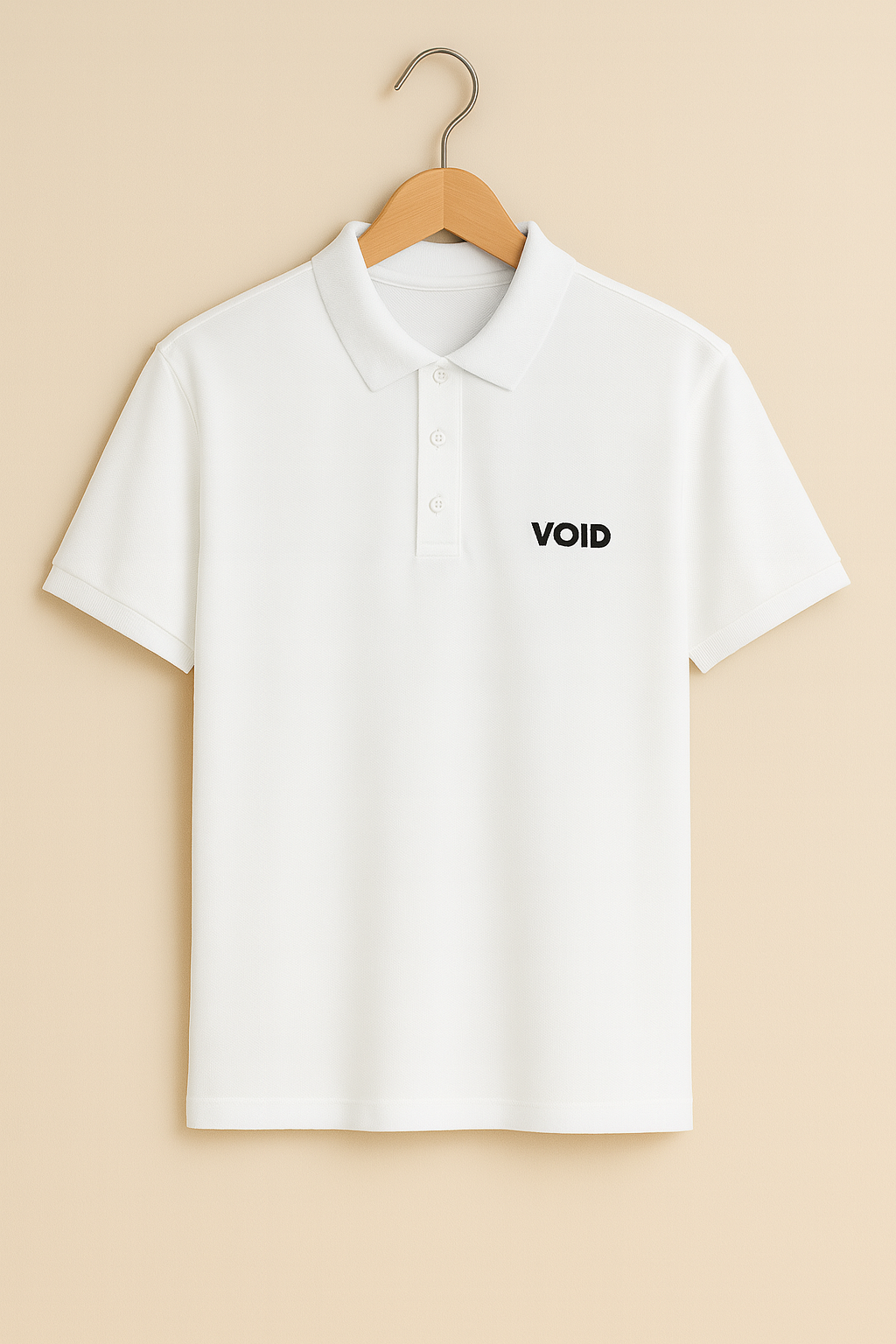 VOID Classic Polo Tee – WHITE PEACE