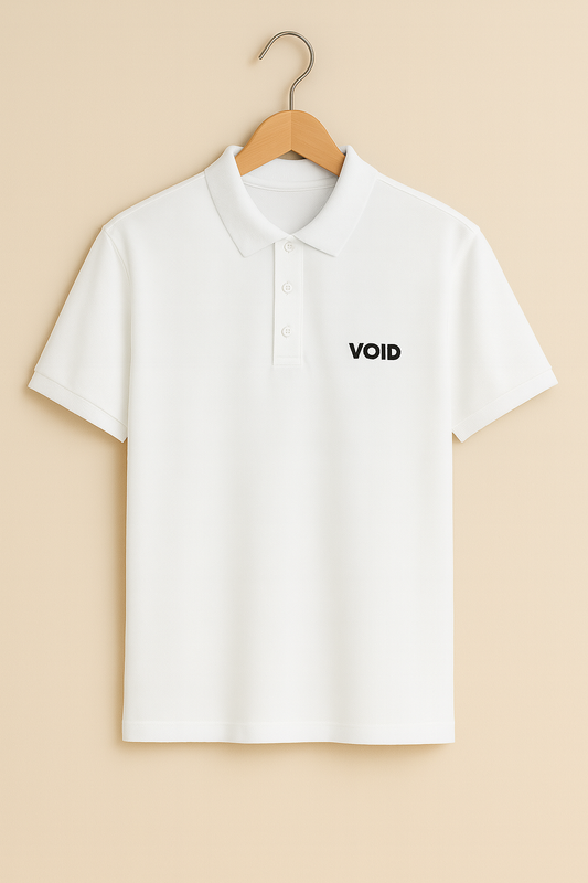 VOID Classic Polo Tee – WHITE PEACE