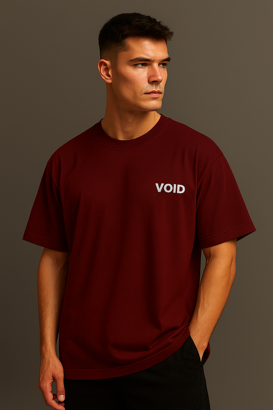 VOID Oversized Tee – MAROON DEPTH