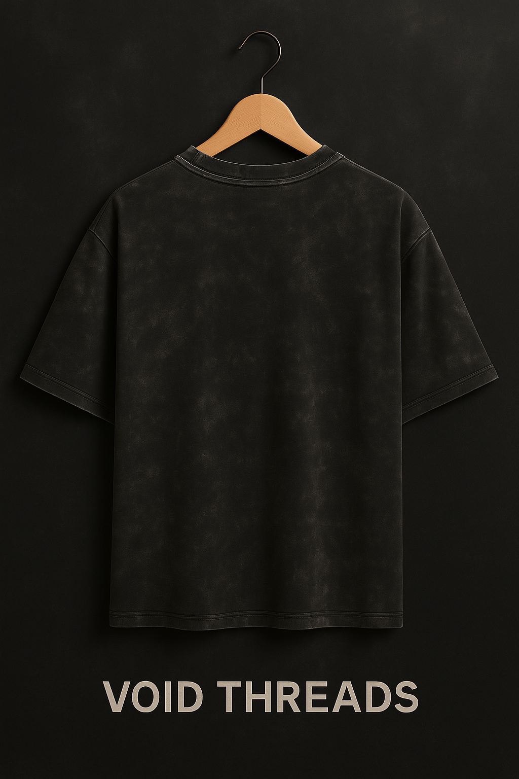BLACK VOID Acid Wash Oversized Tee